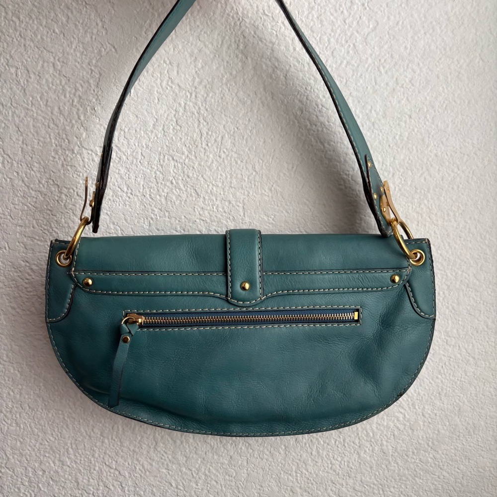Vintage Michael Kors Teal Studded Leather Shoulder Bag Y2K - Picture 6 of 12